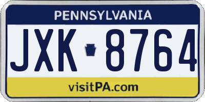 PA license plate JXK8764