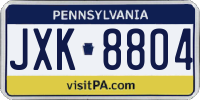 PA license plate JXK8804