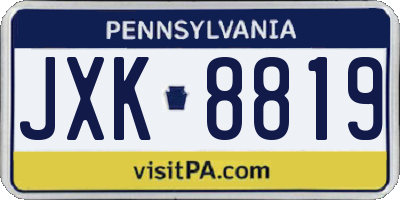 PA license plate JXK8819