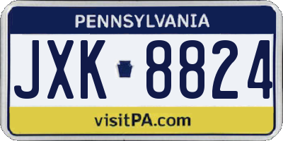 PA license plate JXK8824