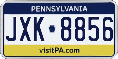 PA license plate JXK8856