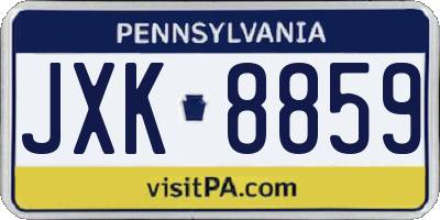PA license plate JXK8859