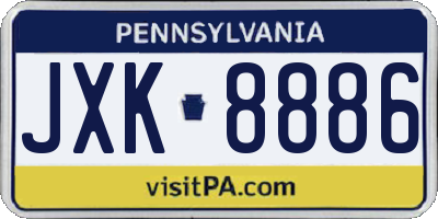 PA license plate JXK8886