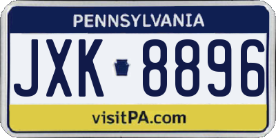 PA license plate JXK8896