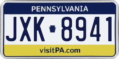 PA license plate JXK8941