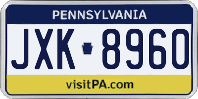PA license plate JXK8960