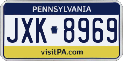 PA license plate JXK8969