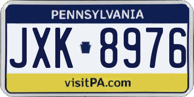 PA license plate JXK8976