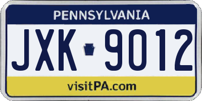 PA license plate JXK9012