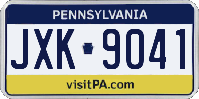 PA license plate JXK9041