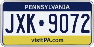 PA license plate JXK9072