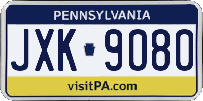 PA license plate JXK9080
