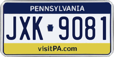 PA license plate JXK9081