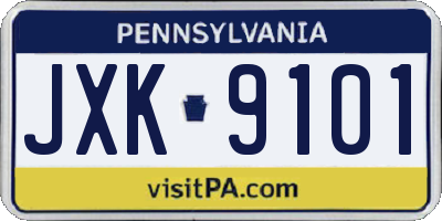 PA license plate JXK9101