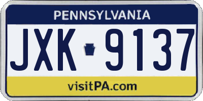 PA license plate JXK9137