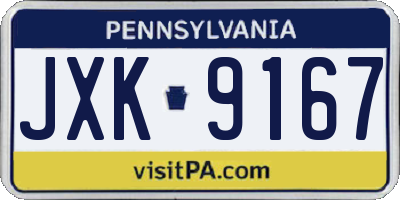 PA license plate JXK9167
