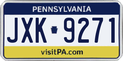 PA license plate JXK9271