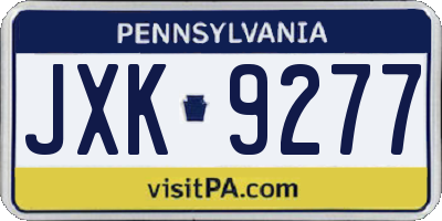 PA license plate JXK9277