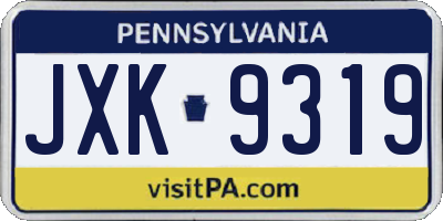 PA license plate JXK9319
