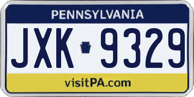 PA license plate JXK9329