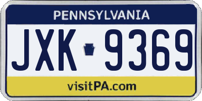 PA license plate JXK9369