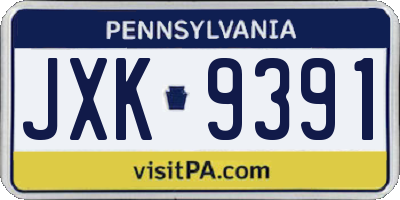 PA license plate JXK9391