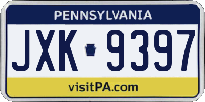 PA license plate JXK9397