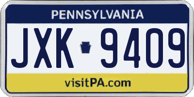 PA license plate JXK9409