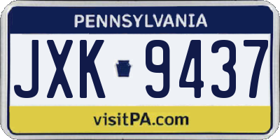 PA license plate JXK9437