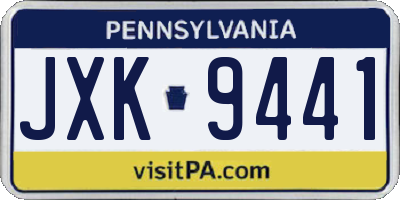 PA license plate JXK9441
