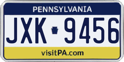 PA license plate JXK9456