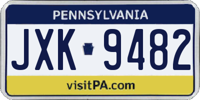 PA license plate JXK9482