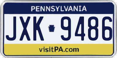 PA license plate JXK9486