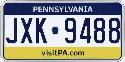 PA license plate JXK9488