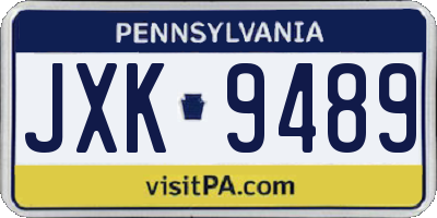PA license plate JXK9489