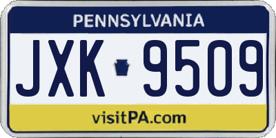 PA license plate JXK9509