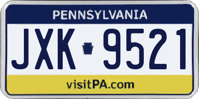 PA license plate JXK9521