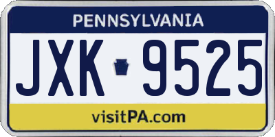 PA license plate JXK9525