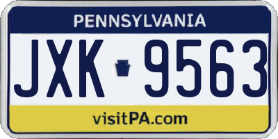 PA license plate JXK9563