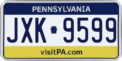 PA license plate JXK9599