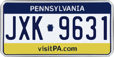 PA license plate JXK9631