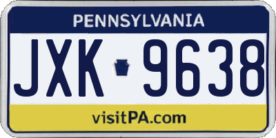 PA license plate JXK9638