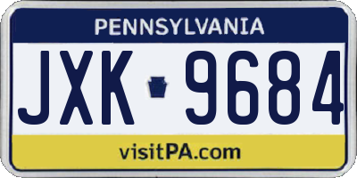 PA license plate JXK9684