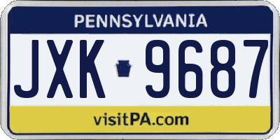 PA license plate JXK9687