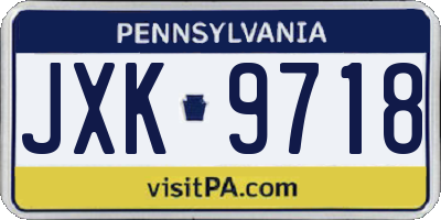 PA license plate JXK9718