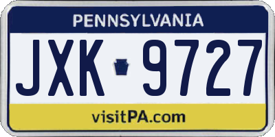 PA license plate JXK9727
