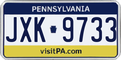 PA license plate JXK9733