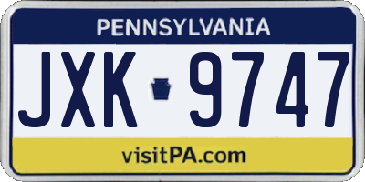 PA license plate JXK9747