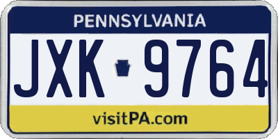 PA license plate JXK9764