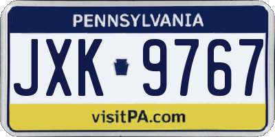 PA license plate JXK9767